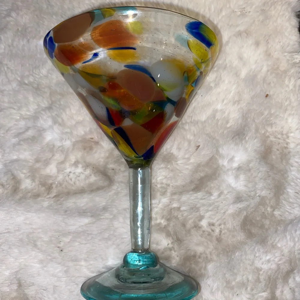 50%offw❤️ Pier 1 Imports Orange/Brown‎ Canyon Swirled Handblown Martini Cocktail